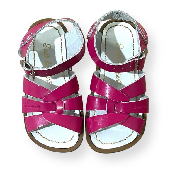 Salt Water Sandals by Hoy Shoe The Original Sandal Shiny Fuchsia Size Girls 7 - Picture 3 of 6